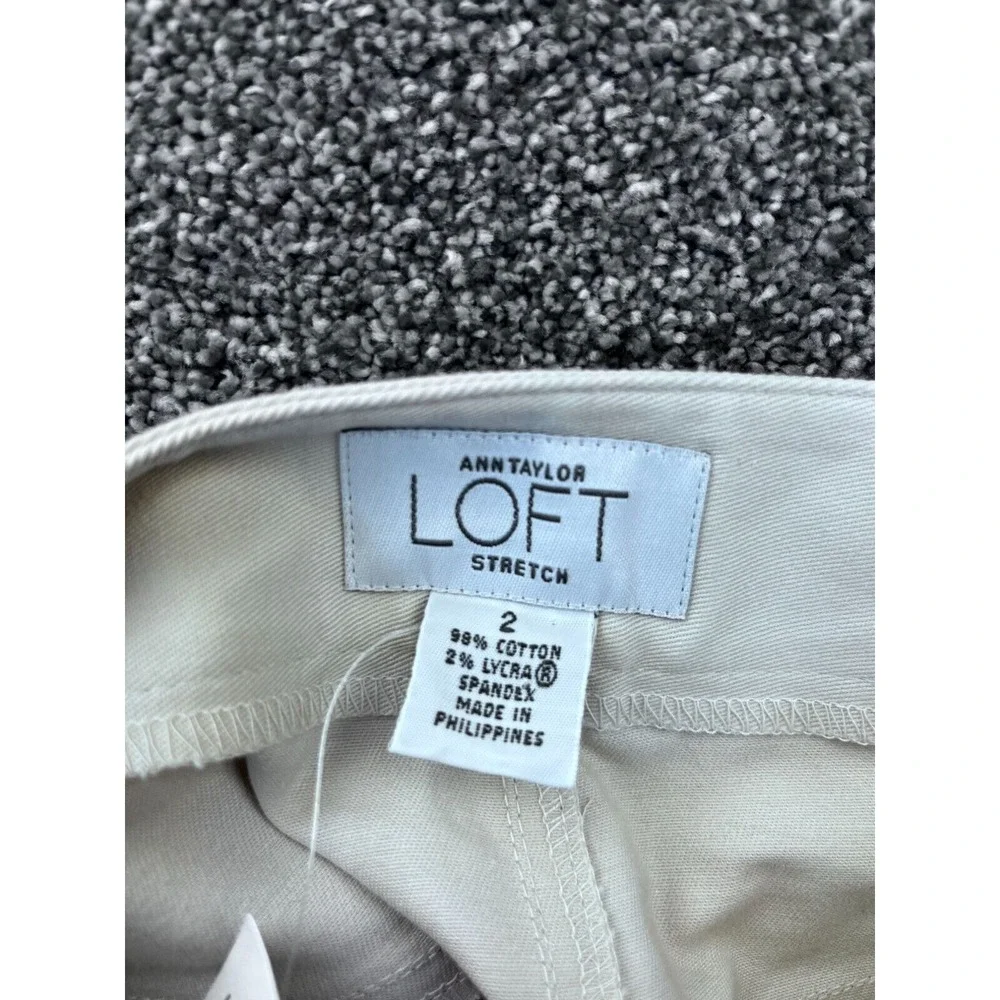 Ann Taylor Loft Womens Stretch Skirt Size 2 Light Gray With Pockets & Belt‎
